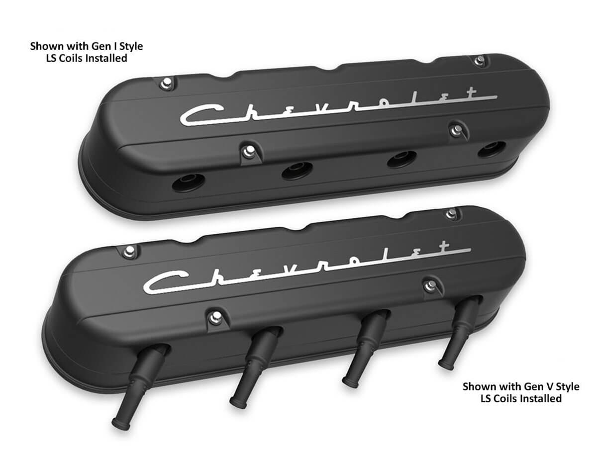 2-PIECE VALVE COVER GM LS CHEVROLET LOGO