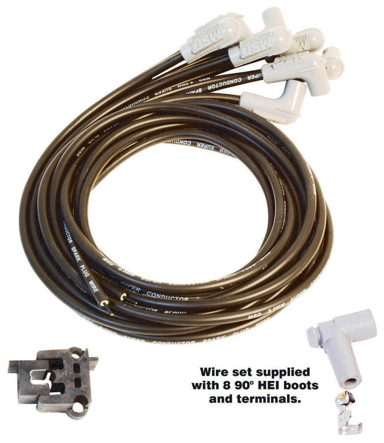 Wire Set,SC,Black,8Cyl,90/90 Boots, Univ